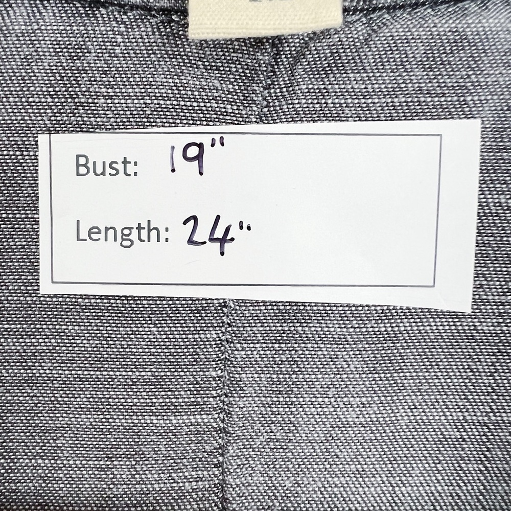 Cloth & Stone Gray Split-Back Chambray Top - image 4